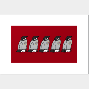 Five Sweater Penguin at Christmas Posters and Art